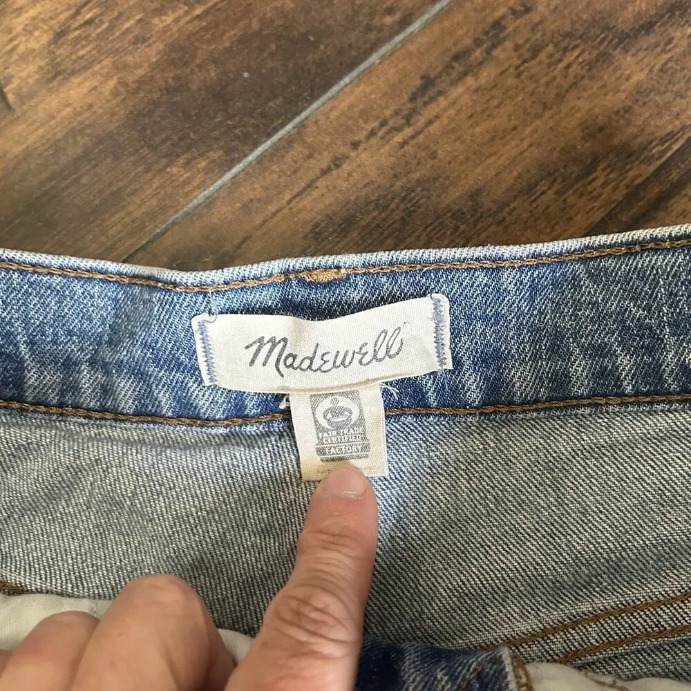 Madewell Denim Cut Off Shorts Women 25 Blue High Rise Raw Hem Distressed